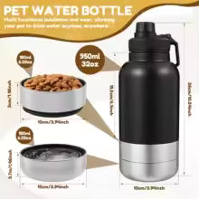 3-in-1 Insulated Dog Water Bottle