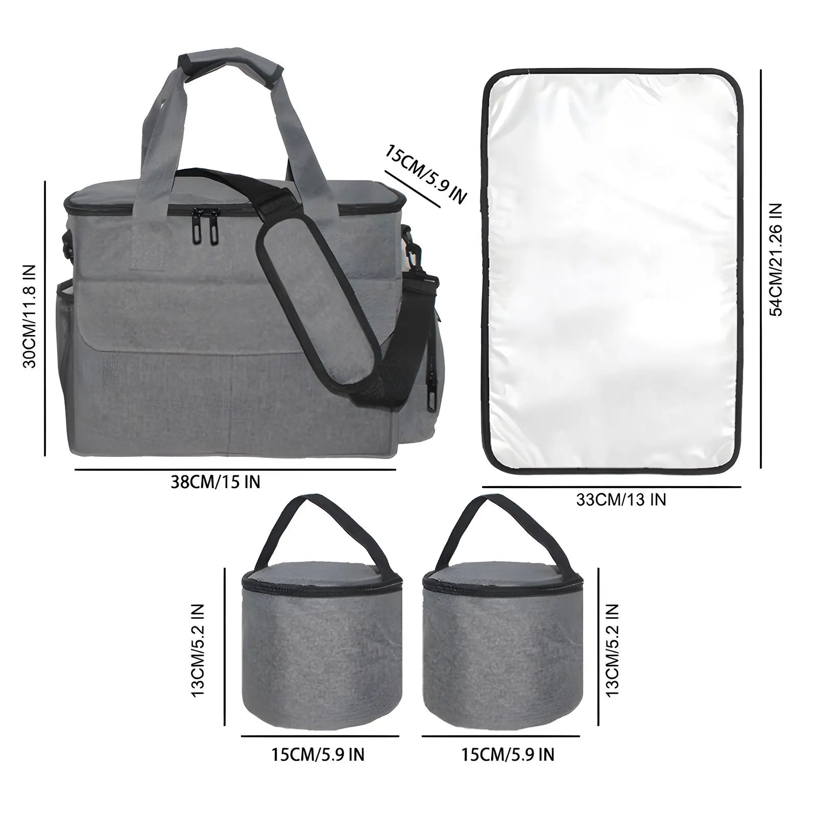 Modoker Pet Gear Travel Set - Grey Canvas Tote in Use with Pet